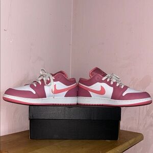 Jordan Coral and White Low-top Sneakers